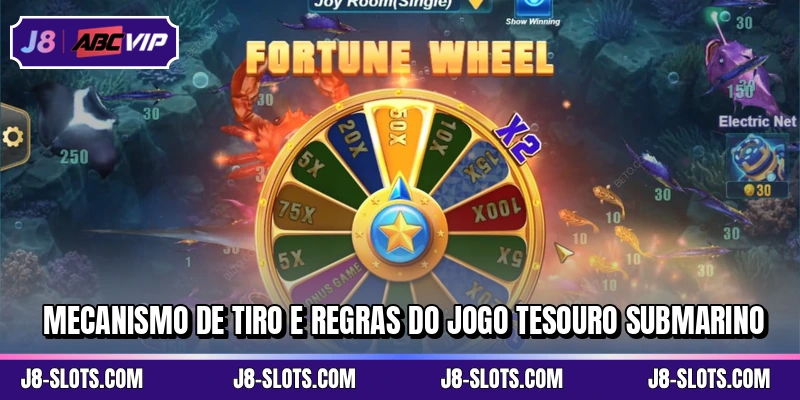 Mecanismo de tiro e regras do jogo Tesouro Submarino